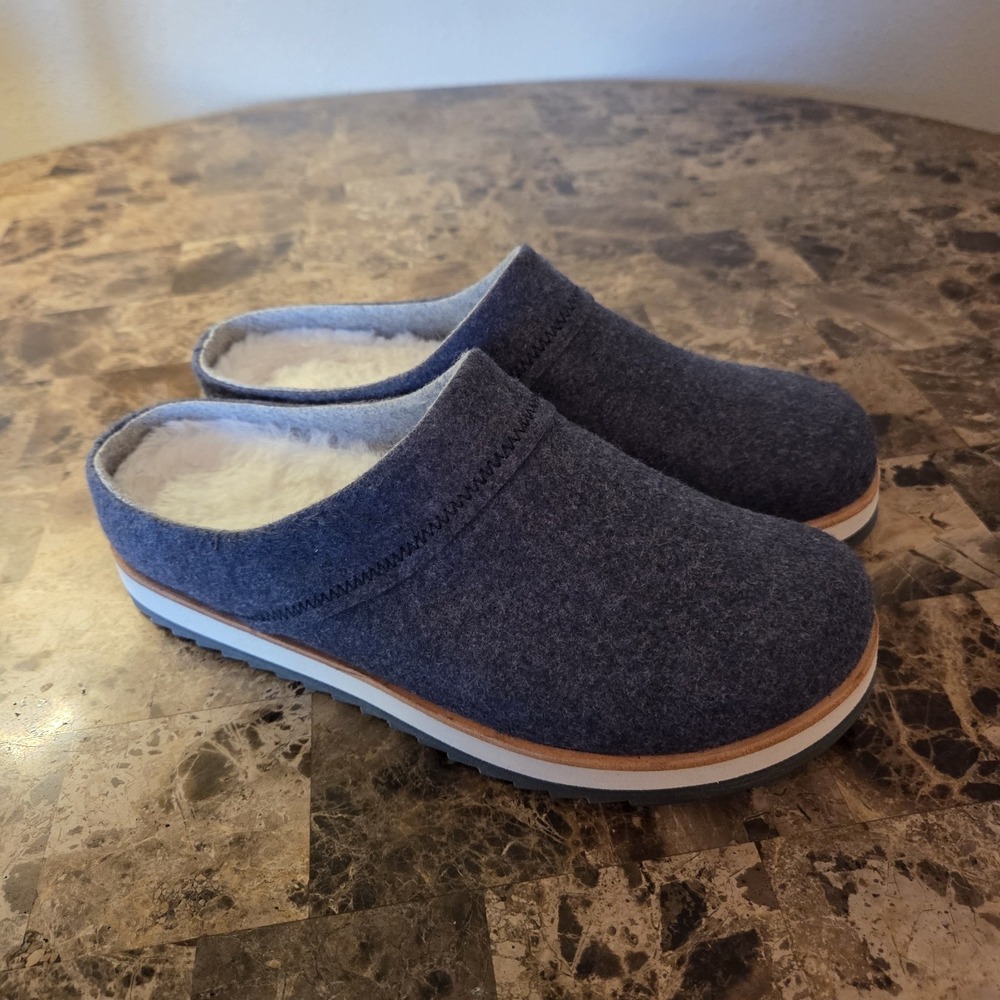 Merrell Juno Wool blend blue Clogs Women's Sz 8 Lining Slip On Mule Comfort
